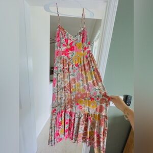 Impressions Floral Dress with Pink Details